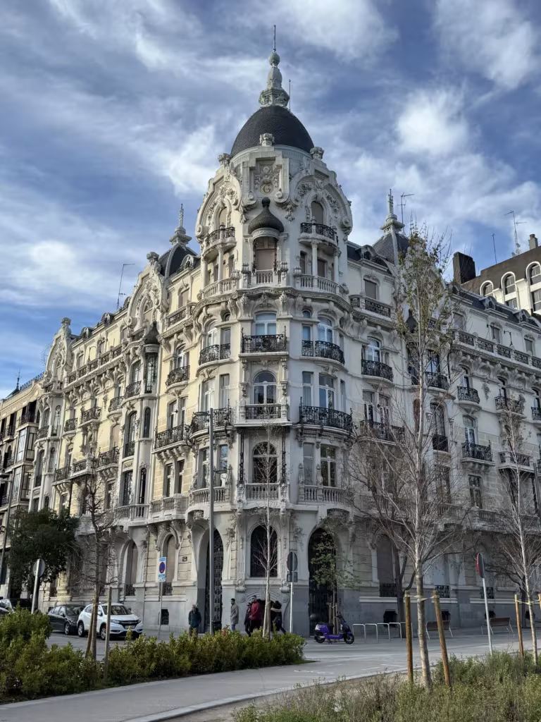 Cool buildings surrounding Plaza de Espana in Madrid, Spain