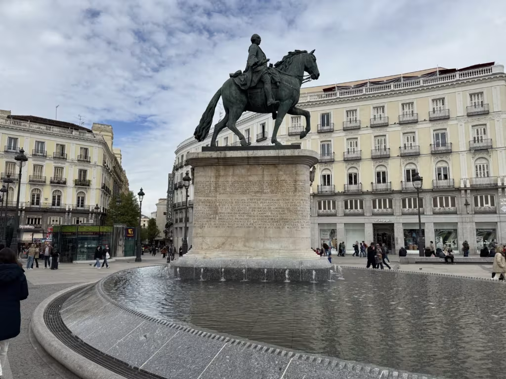 Fountain in Puerta del Sol in Madrid, Spain