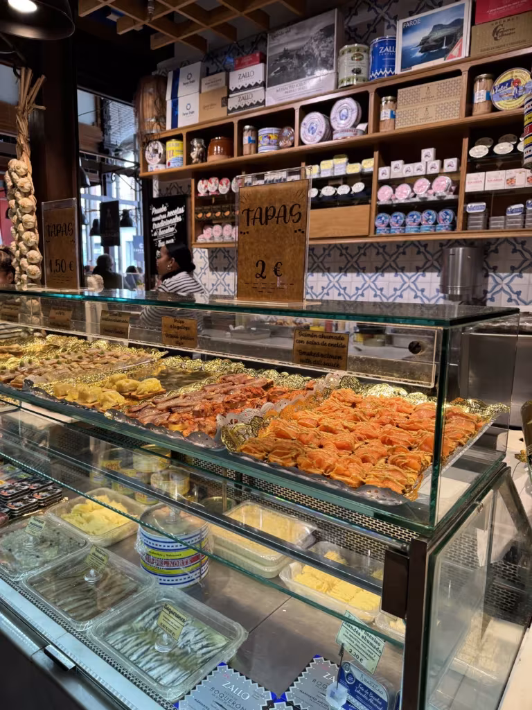 Tapas at Mercado de San Miguel in Madrid, Spain