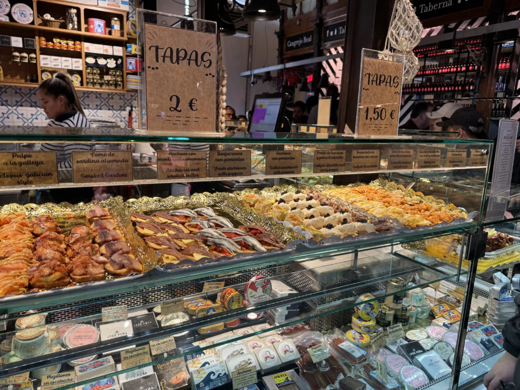 Tapas at Mercado de San Miguel in Madrid, Spain