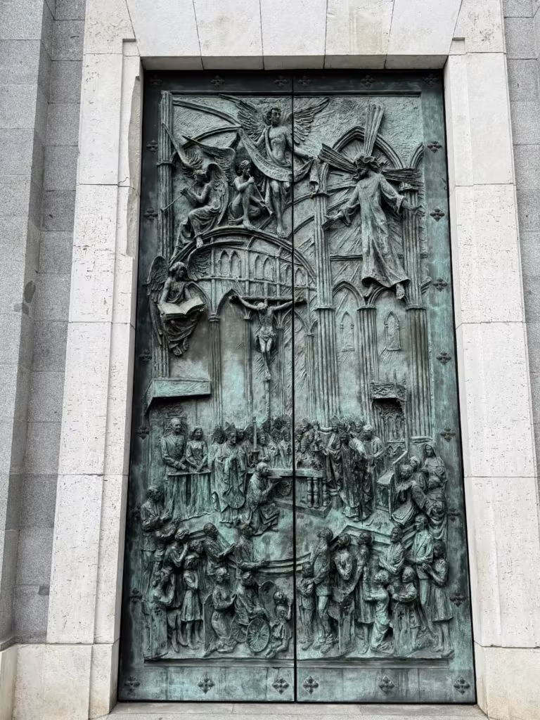 Doors at Catedral de la Almudena in Madrid, Spain