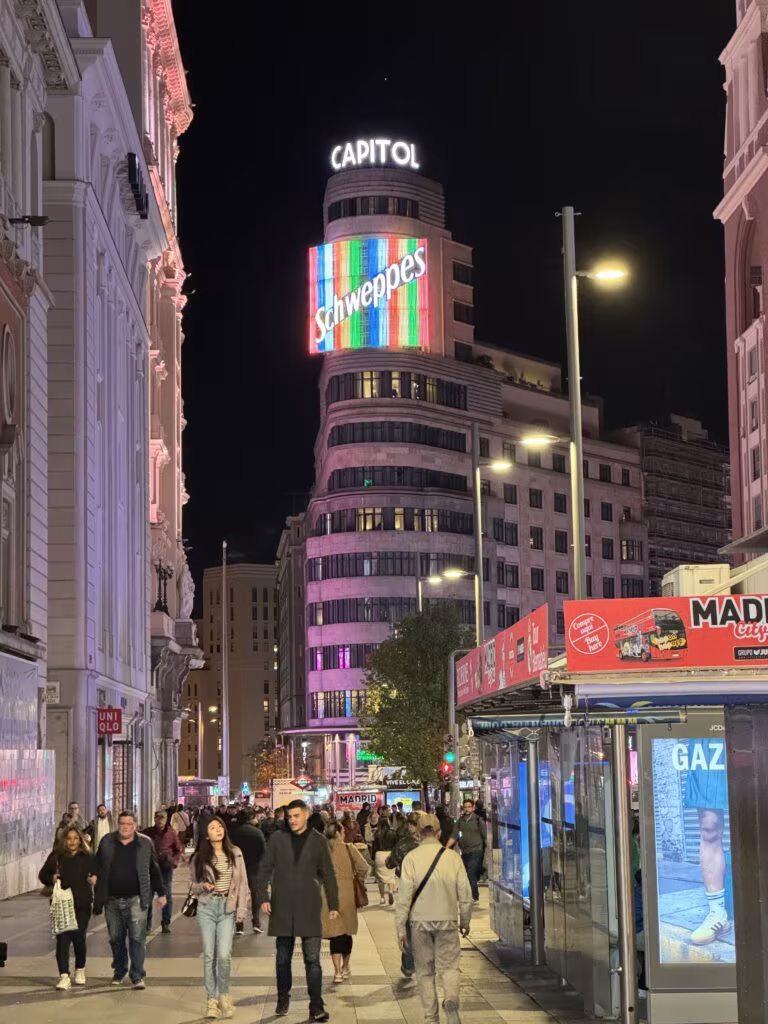 Gran Via in Madrid, Spain