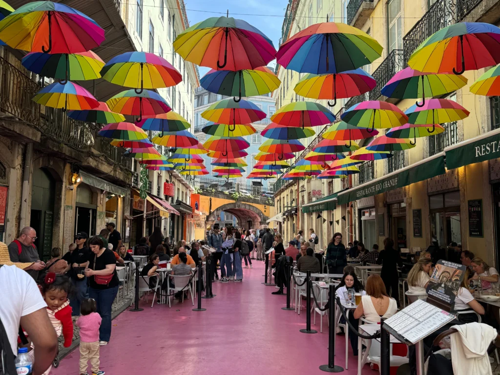 Pink Street in Lisbon, Portugal