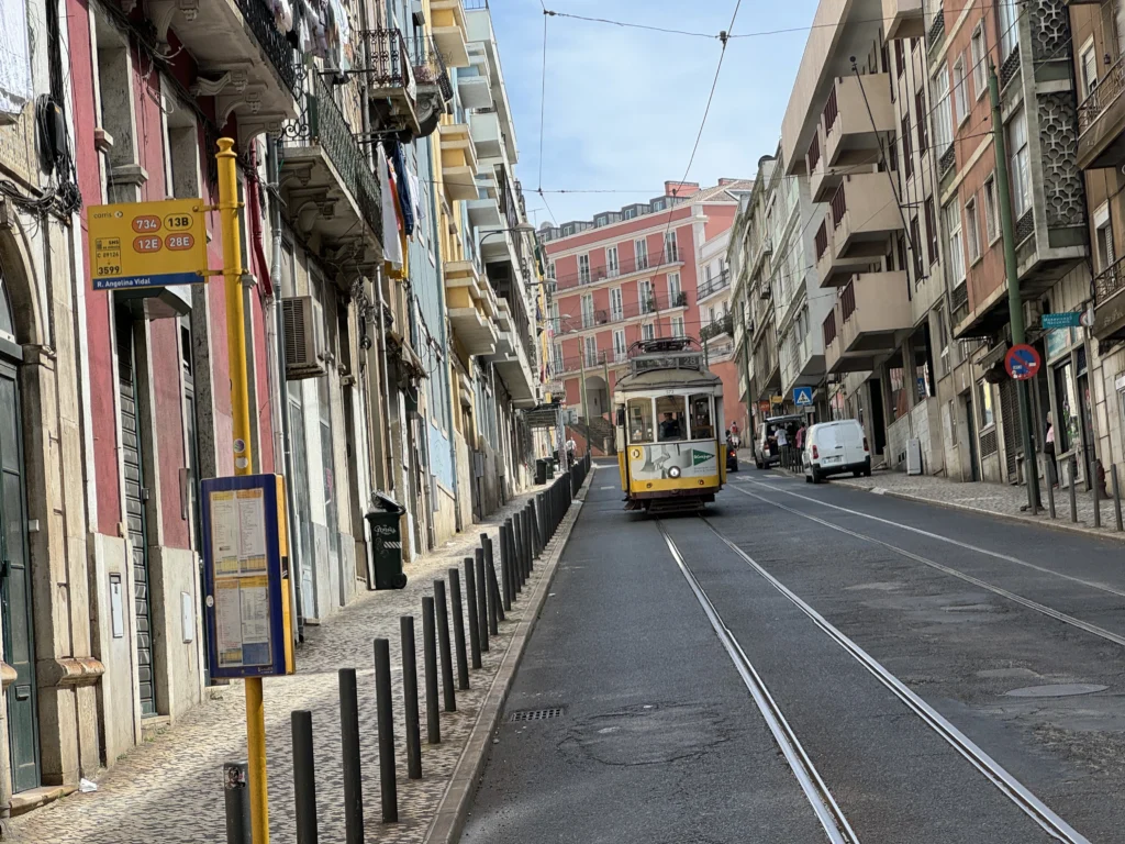 View from Tram 28 in Lisbon, Portugal