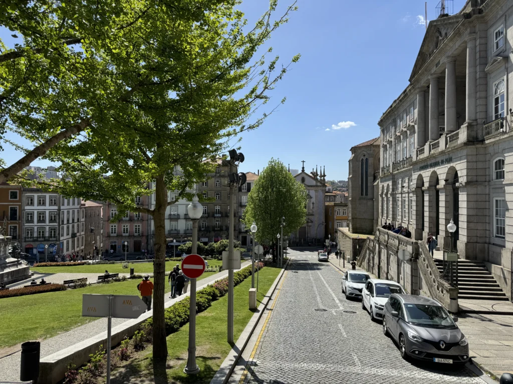 Near Bolsa Palace on the City Sightseeing bus in Porto, Portugal