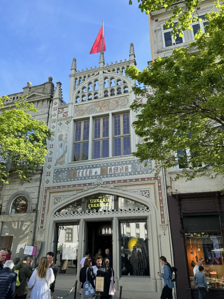 Outside of Livraria Lello in Porto, Portugal