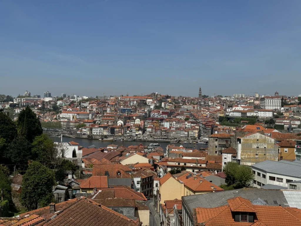 View of Porto from the hill in Vila Nova de Gaia, Portugal