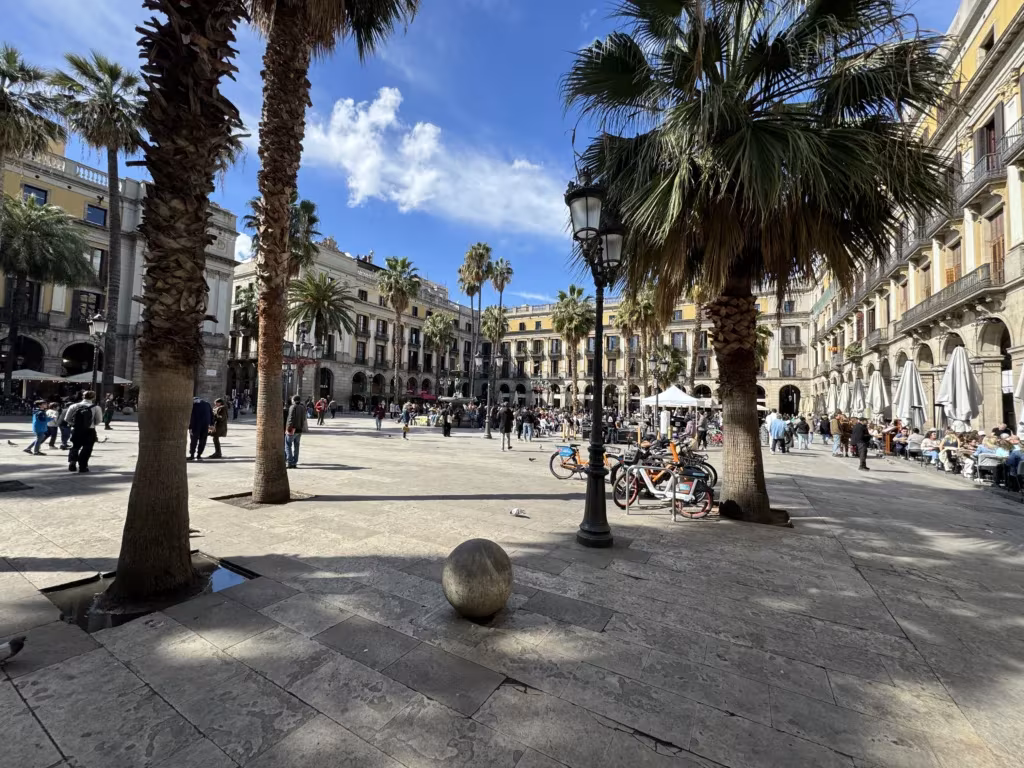 Placa Reial in Barcelona, Spain