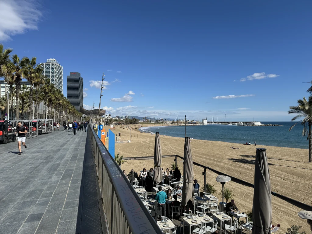 Barceloneta Beach in Barcelona, Spain