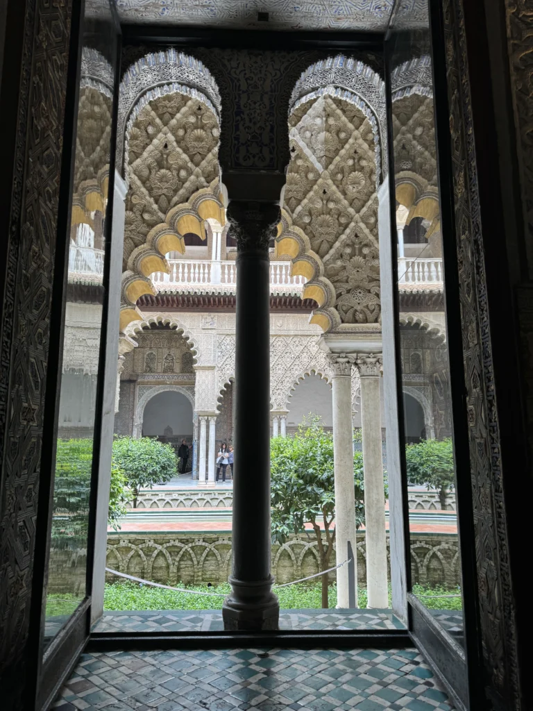 Intricate details at the Real Alcazar in Seville, Spain