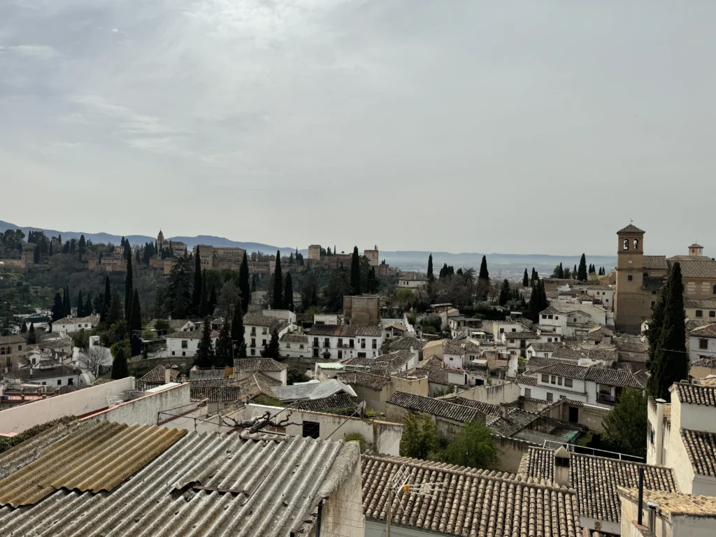 View from the climb up to Saint Michael Viewpoint in Granada, Spain
