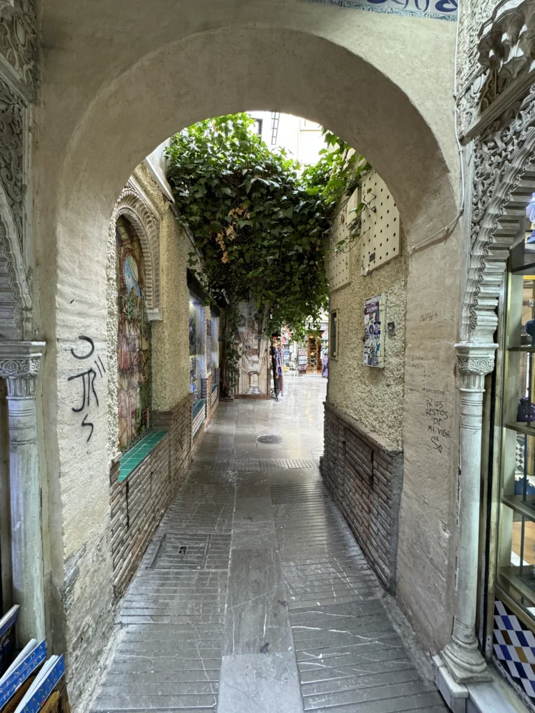 Entrance to Alcaiceria bazaar in Granada, Spain