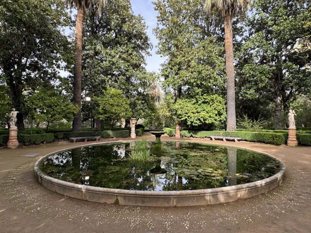 Fountain in Frances Garden in Granada, Spain