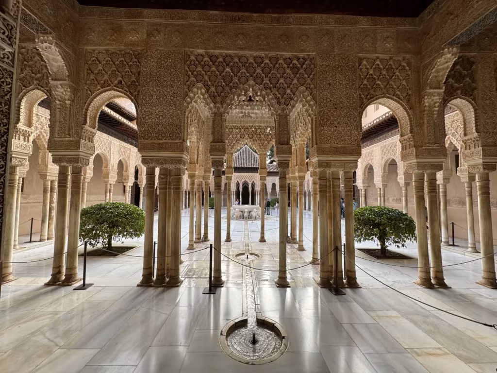 Courtyard in Nasrid Palaces at the Alhambra in Granada