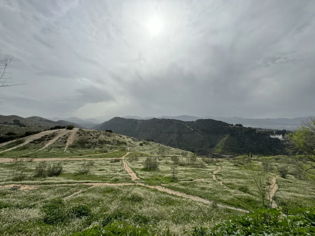 View behind Saint Michael Viewpoint in Granada, Spain