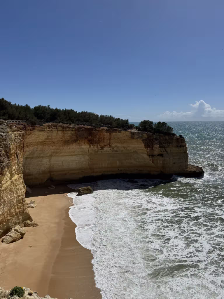 View of a beach near the Benagil Cave in the Algarve, Portugal