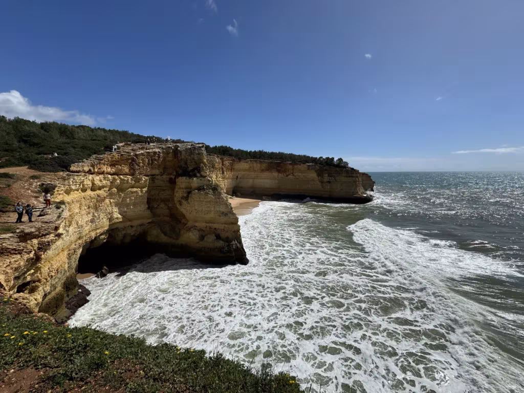 View from the cliffs near the Benagil Cave in the Algarve, Portugal