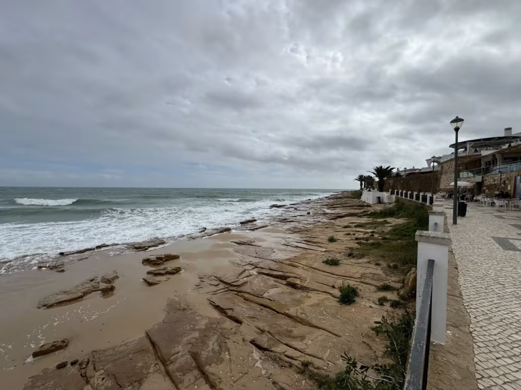 View along the boardwalk in Luz, Portugal