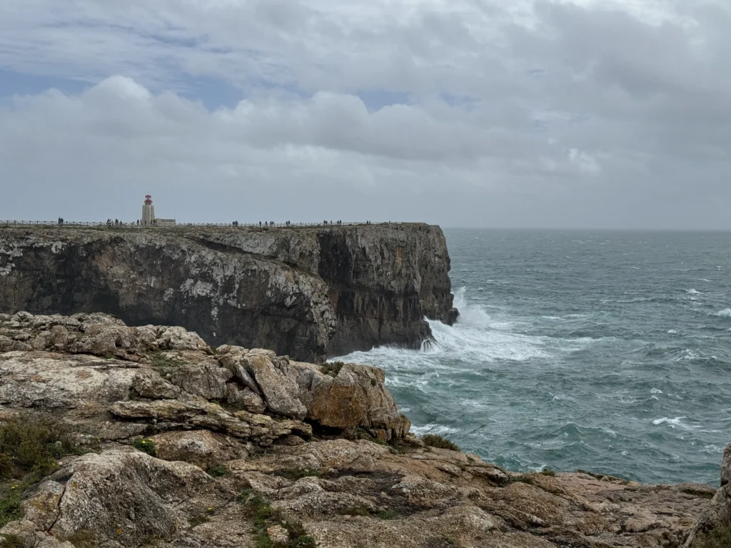 Lighthouse at the Sagres Fortress in the Algarve, Portugal