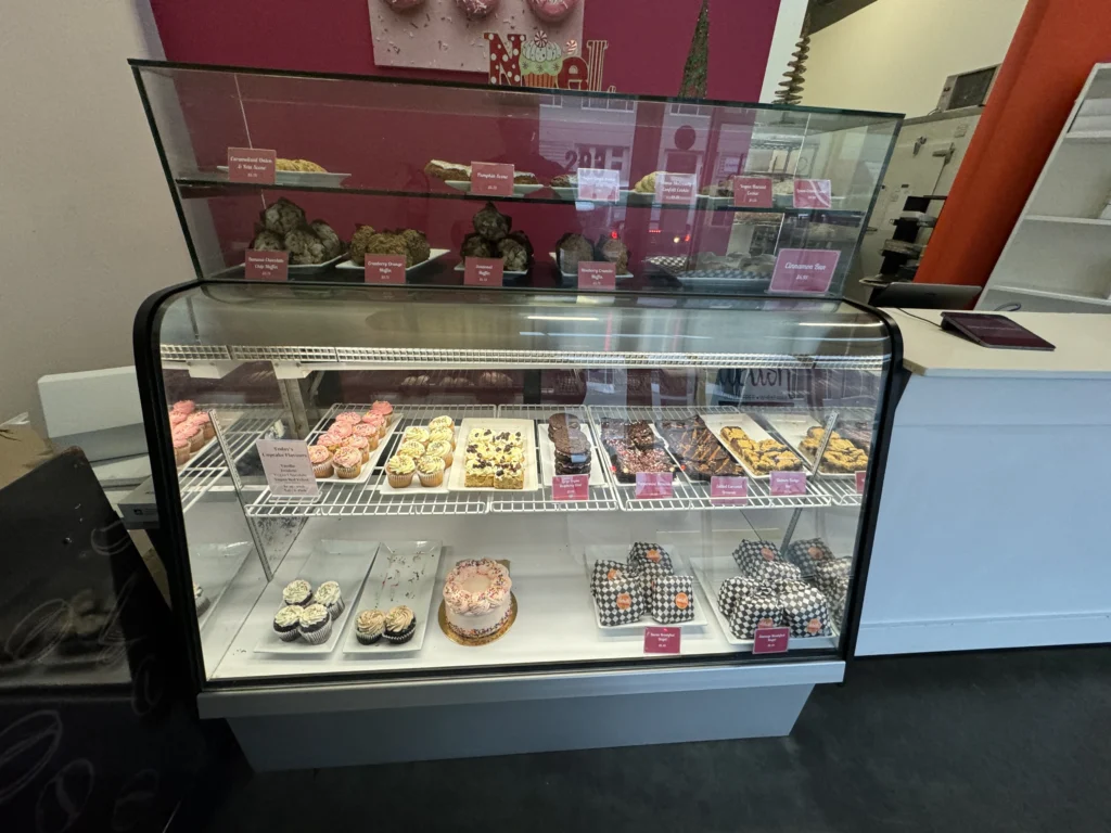 Pastry case at Delish Gluten Free in Port Coquitlam, BC