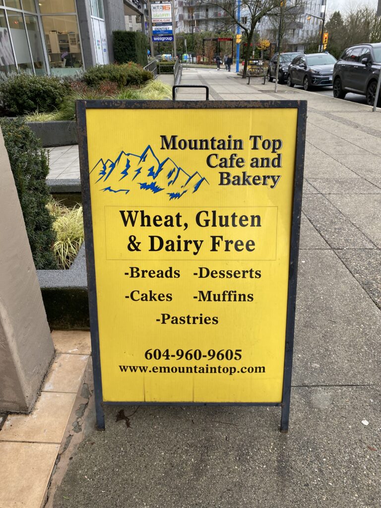 Mountain Top Wheat Free Bakery in North Vancouver, BC