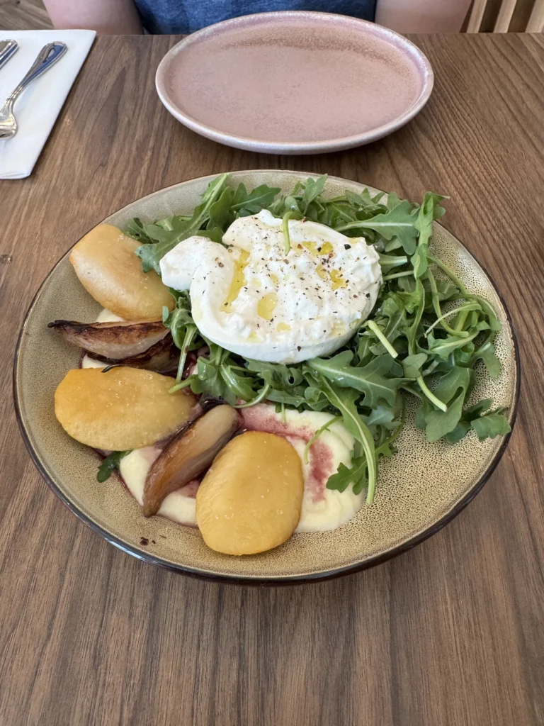 Burrata appetizer at Masiero Pizzeria in Vernon, BC
