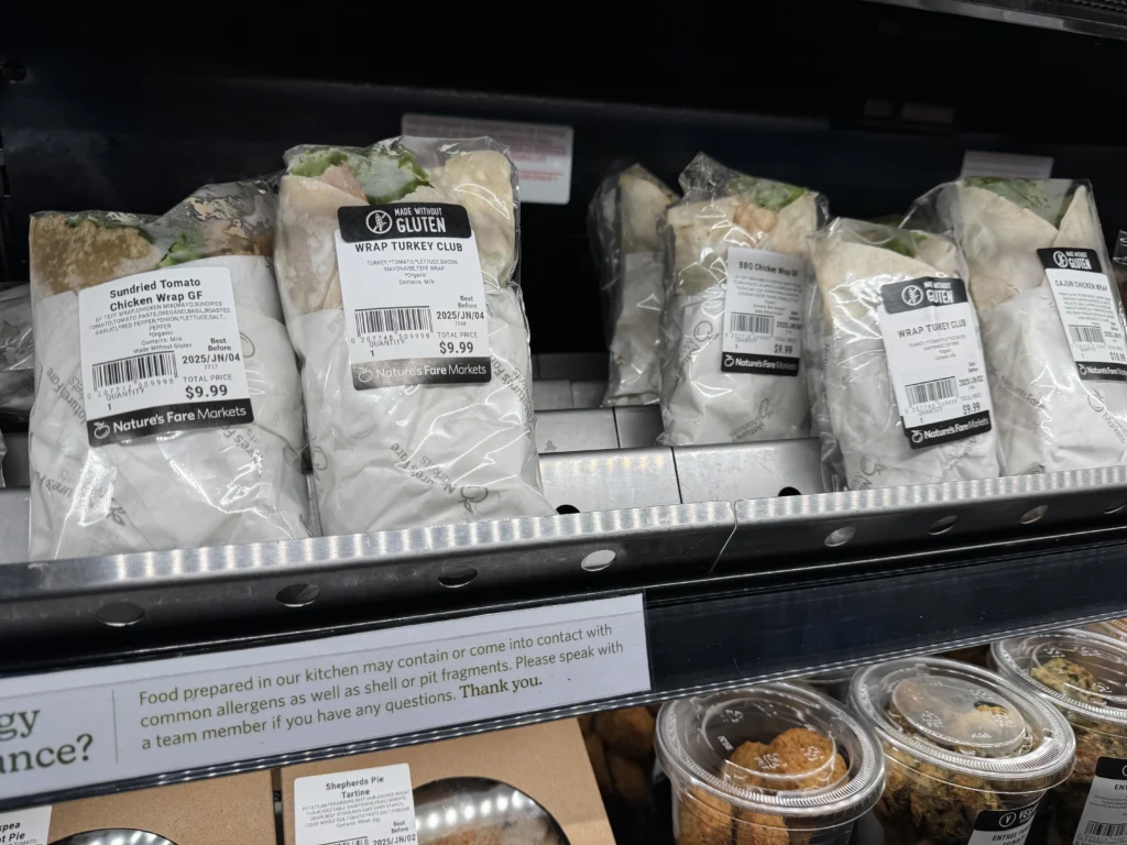 Gluten free wraps at Nature's Fare in Kamloops, BC