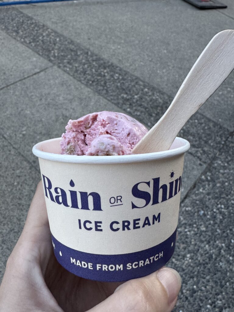 Ice cream from Rain or Shine in Vancouver, BC