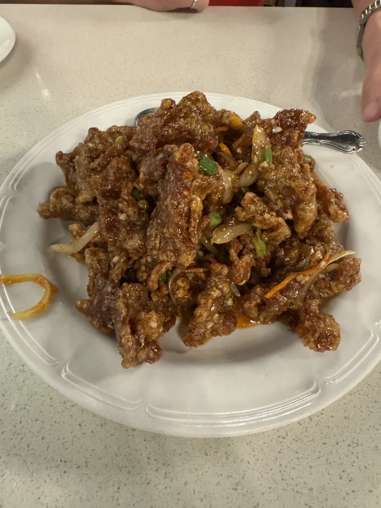 Ginger beef at Lin Chinese, Vancouver BC