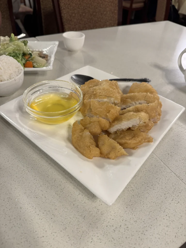 Lemon chicken at Lin Chinese, Vancouver BC