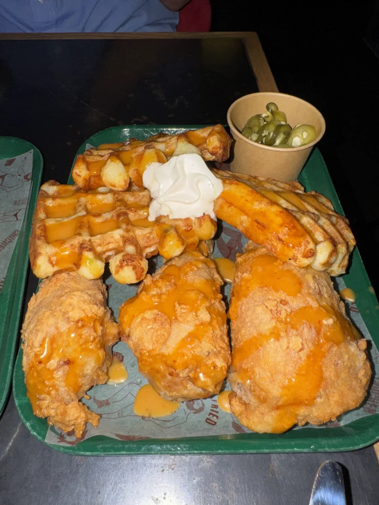 Chicken and waffles at The Chickadee Room in Vancouver, BC