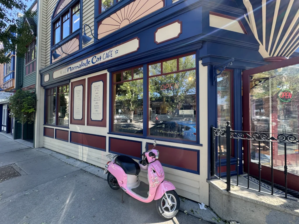 Storefront of the Marmalade Cat Cafe in Kelowna, BC